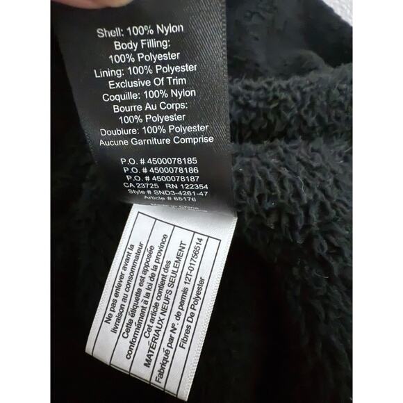 TNA Aritzia Black Goose Puffer Down Jacket Sherpa Fleece Hoodie Small Quilt Zip - Picture 8 of 8